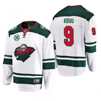 Mikko Koivu #9 Minnesota Wild Away White Men's Jersey with BN Patch