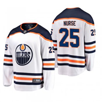 Men's Edmonton Oilers Darnell Nurse #25 Away White Breakaway Player Cheap Jersey