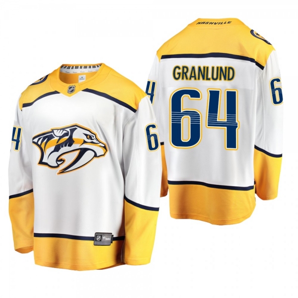 Men's Nashville Predators Mikael Granlund #64 Away White Breakaway Player Cheap Jersey