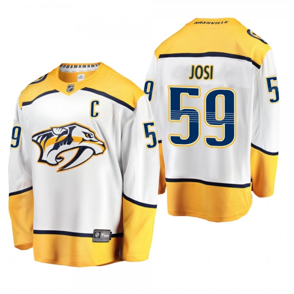 Men's Nashville Predators Roman Josi #59 Away White Breakaway Player Cheap Jersey