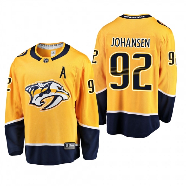 Men's Nashville Predators Ryan Johansen #92 Home Gold Breakaway Player Cheap Jersey