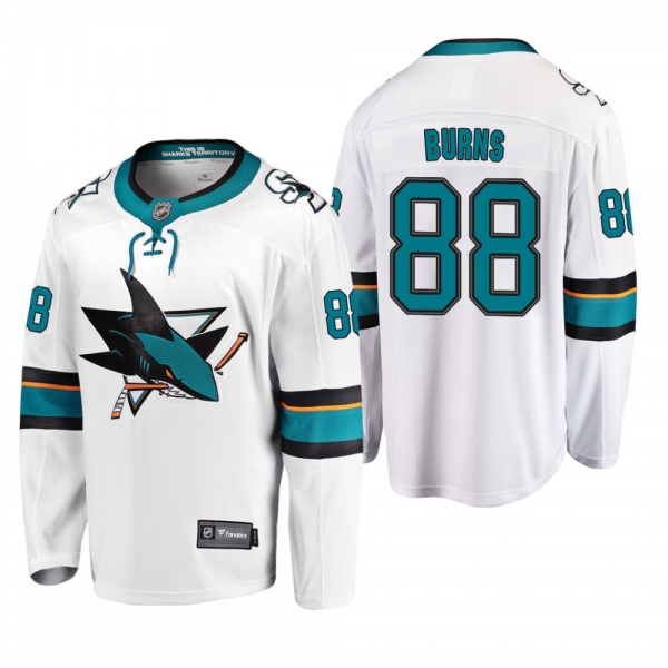 Men's San Jose Sharks Brent Burns #88 Away White Breakaway Player Cheap Jersey