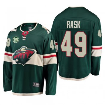 Victor Rask #49 Minnesota Wild Home Green Men's Jersey with BN Patch