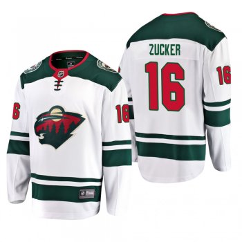 Men's Minnesota Wild Jason Zucker #16 Away White Breakaway Player Cheap Jersey