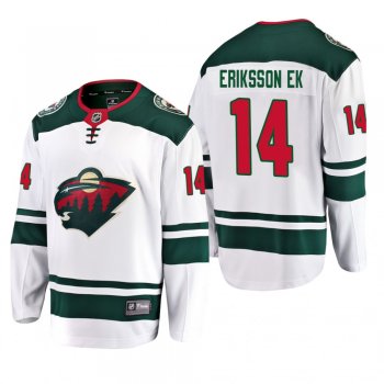 Men's Minnesota Wild Joel Eriksson Ek #14 Away White Breakaway Player Cheap Jersey