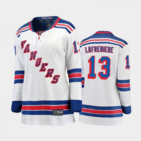 Women's New York Rangers Alexis Lafreniere #13 2020 NHL Draft Away Jersey - White