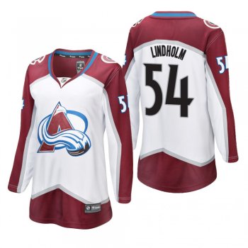 Women's Anton Lindholm #54 Colorado Avalanche Away Breakaway Player White Bargain Jersey