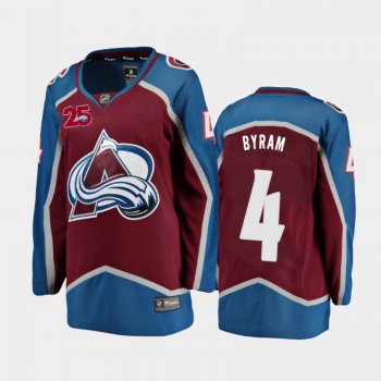 Women's 2020-21 Colorado Avalanche Bowen Byram #4 25th Anniversary Home Jersey - Burgundy