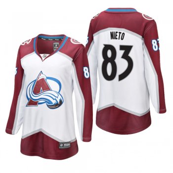 Women's Matt Nieto #83 Colorado Avalanche Away Breakaway Player White Bargain Jersey