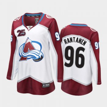 Women's 2020-21 Colorado Avalanche Mikko Rantanen #96 25th Anniversary Away Jersey - White