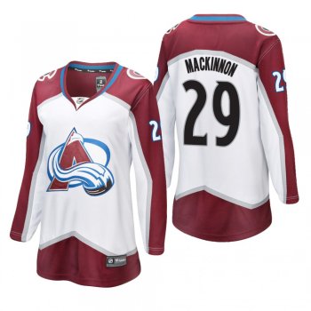 Women's Nathan MacKinnon #29 Colorado Avalanche Away Breakaway Player White Bargain Jersey