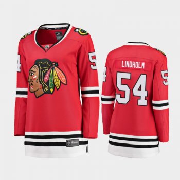 Women's 2020-21 Chicago Blackhawks Anton Lindholm #54 Home Breakaway Player Jersey - Red