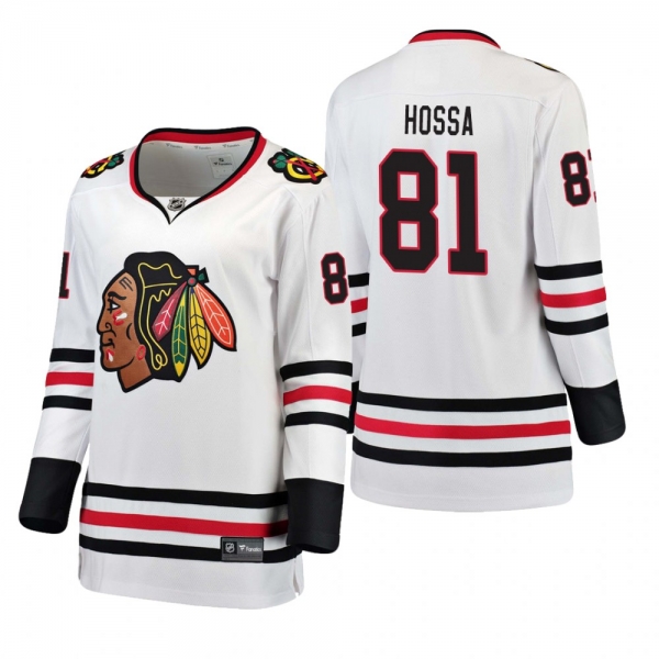 Women's Marian Hossa #81 Chicago Blackhawks Away Breakaway Player White Bargain Jersey