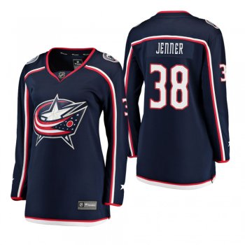 Women's Boone Jenner #38 Columbus Blue Jackets Home Breakaway Player Navy Bargain Jersey