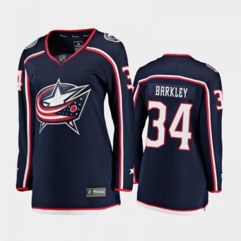 Women's 2020-21 Columbus Blue Jackets Charles Barkley #34 Home Jersey - Navy