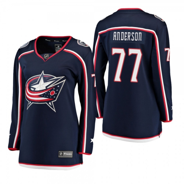 Women's Josh Anderson #77 Columbus Blue Jackets Home Breakaway Player Navy Bargain Jersey