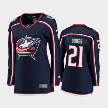 Women's 2020-21 Columbus Blue Jackets Josh Dunne #21 Home Jersey - Navy