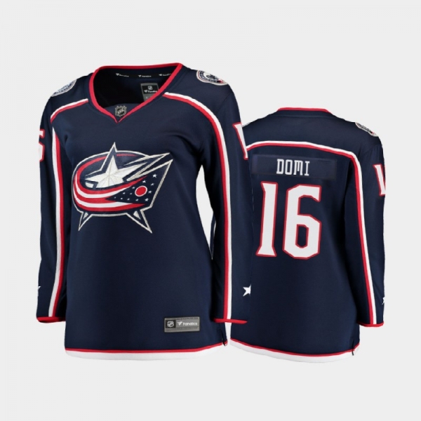 Women's 2020-21 Columbus Blue Jackets Max Domi #16 Home Breakaway Player Jersey - Navy