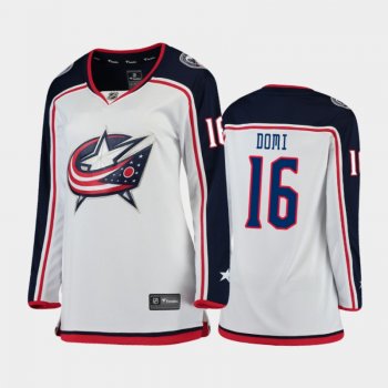 Women's 2020-21 Columbus Blue Jackets Max Domi #16 Away Breakaway Player Jersey - White