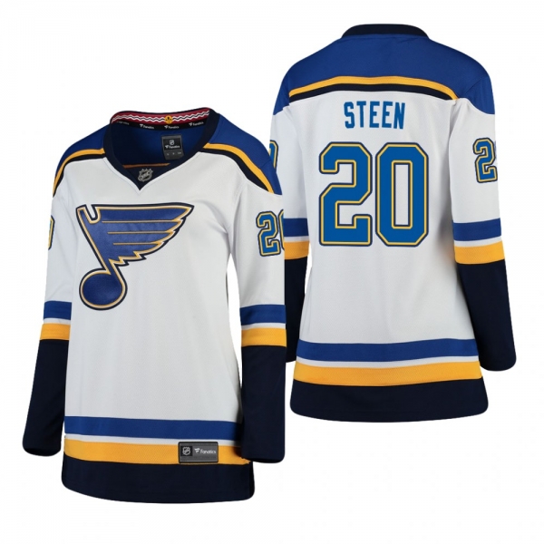 Women's Alexander Steen #20 St. Louis Blues Away Breakaway Player White Bargain Jersey