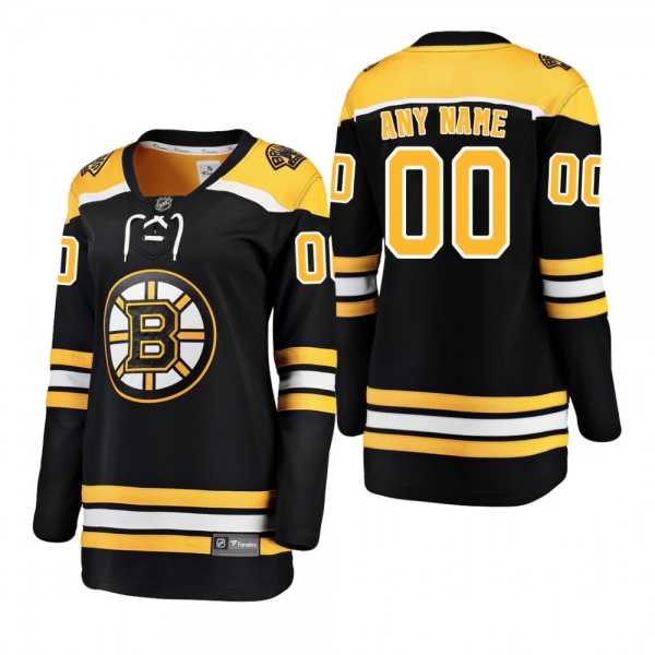 Women's Custom #00 Boston Bruins Home Breakaway Player Black Bargain Jersey