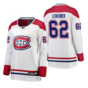 Women's Artturi Lehkonen #62 Montreal Canadiens Away Breakaway Player White Bargain Jersey