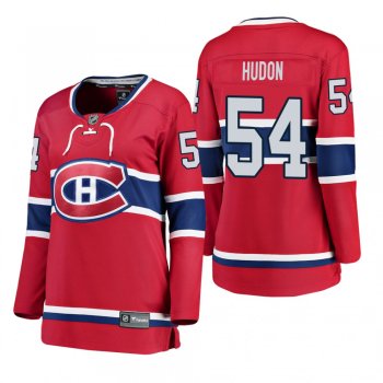 Women's Charles Hudon #54 Montreal Canadiens Home Breakaway Player Red Bargain Jersey