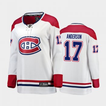 Women's 2020-21 Montreal Canadiens Josh Anderson #17 Away Breakaway Player Jersey - White