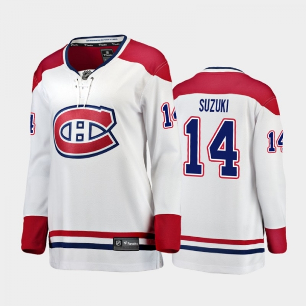 Women's 2020-21 Montreal Canadiens Nick Suzuki #14 Away Jersey - White