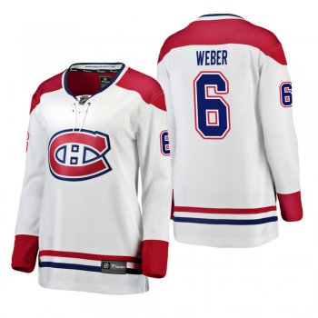 Women's Shea Weber #6 Montreal Canadiens Away Breakaway Player White Bargain Jersey