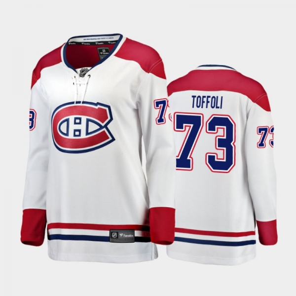 Women's 2020-21 Montreal Canadiens Tyler Toffoli #73 Away Breakaway Player Jersey - White