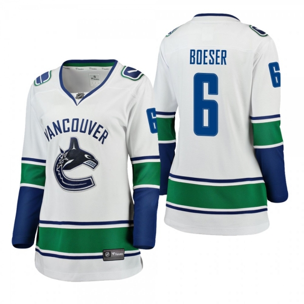 Women's Brock Boeser #6 Vancouver Canucks Away Breakaway Player White Bargain Jersey