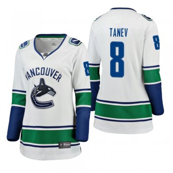 Women's Christopher Tanev #8 Vancouver Canucks Away Breakaway Player White Bargain Jersey