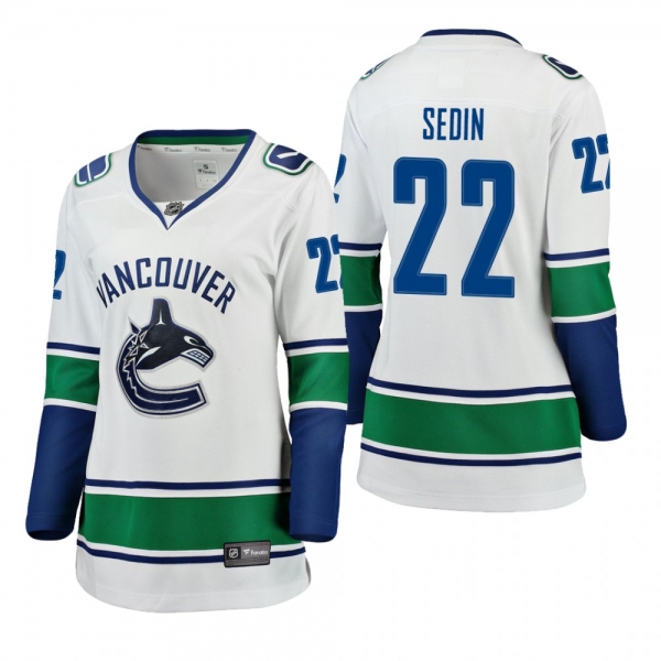 Women's Daniel Sedin #22 Vancouver Canucks Away Breakaway Player White Bargain Jersey