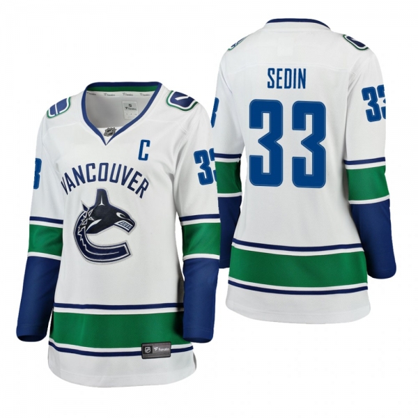 Women's Henrik Sedin #33 Vancouver Canucks Away Breakaway Player White Bargain Jersey