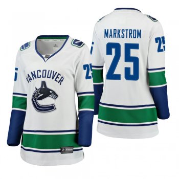 Women's Jacob Markstrom #25 Vancouver Canucks Away Breakaway Player White Bargain Jersey