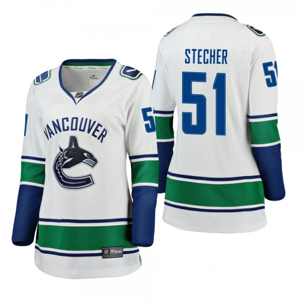 Women's Troy Stecher #51 Vancouver Canucks Away Breakaway Player White Bargain Jersey