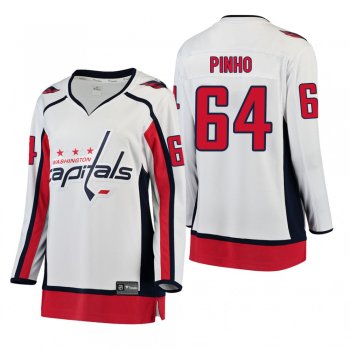 Women's Brian Pinho #64 Washington Capitals Away Breakaway Player White Bargain Jersey