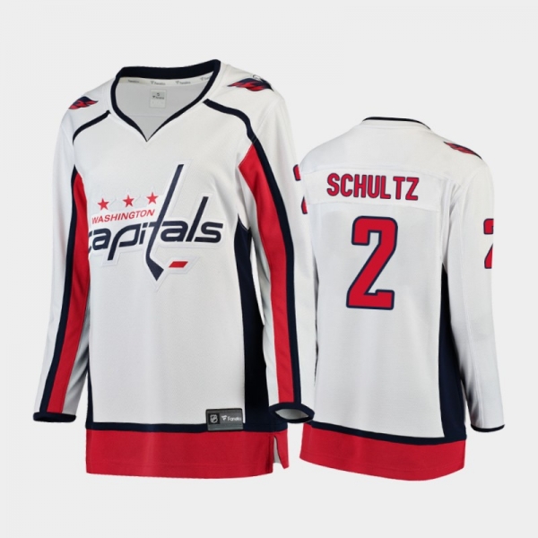 Women's 2020-21 Washington Capitals Justin Schultz #2 Away Breakaway Player Jersey - White