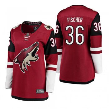 Women's Christian Fischer #36 Arizona Coyotes Home Breakaway Player Red Bargain Jersey