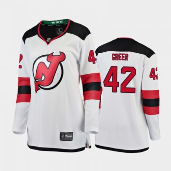 Women's 2020-21 New Jersey Devils A.J. Greer #42 Away Jersey - White