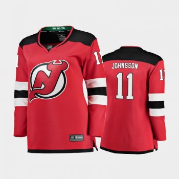 Women's 2020-21 New Jersey Devils Andreas Johnsson #11 Home Breakaway Player Jersey - Red