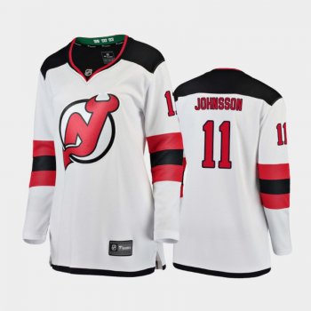 Women's 2020-21 New Jersey Devils Andreas Johnsson #11 Away Breakaway Player Jersey - White