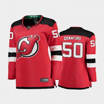 Women's 2020-21 New Jersey Devils Corey Crawford #50 Home Breakaway Player Jersey - Red