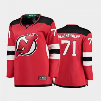 Women's 2020-21 New Jersey Devils Jonas Siegenthaler #71 Home Jersey - Red