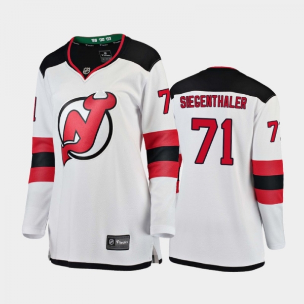 Women's 2020-21 New Jersey Devils Jonas Siegenthaler #71 Away Jersey - White