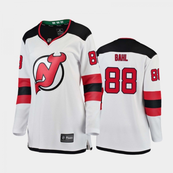 Women's 2020-21 New Jersey Devils Kevin Bahl #88 Away Jersey - White