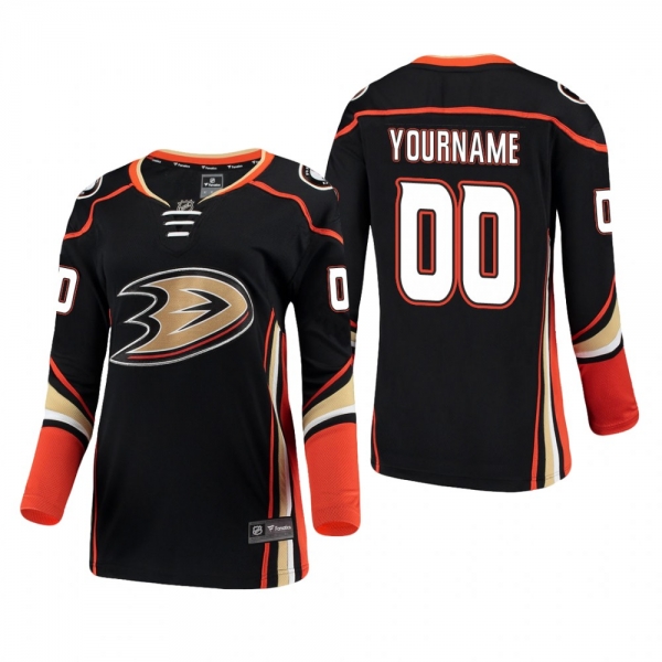 Women's Custom #00 Anaheim Ducks Home Breakaway Player Black Bargain Jersey