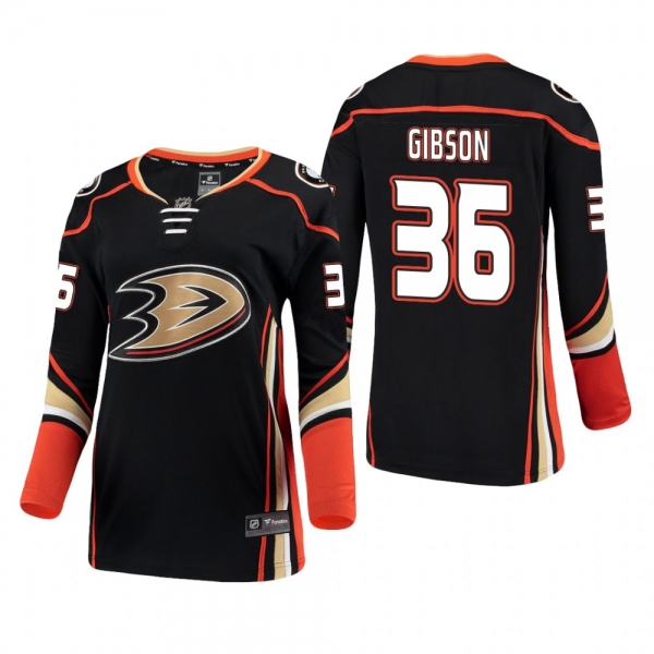 Women's John Gibson #36 Anaheim Ducks Home Breakaway Player Black Bargain Jersey