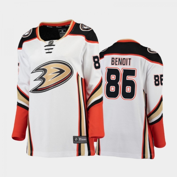 Women's 2020-21 Anaheim Ducks Simon Benoit #86 Away Jersey - White